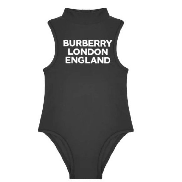 Burberry Other - NWT BURBERRY KIDS Girls Iris Luxury Swimsuit 1-Piece Black Mock Neck Zip SZ 14Y